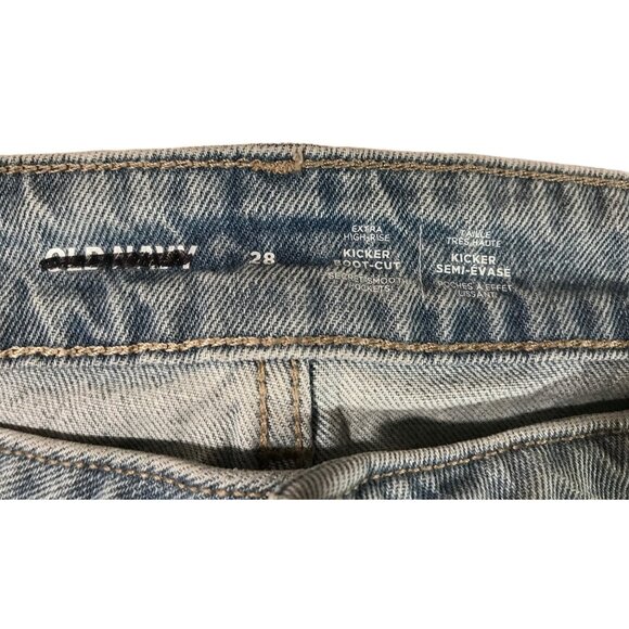 OLD NAVY HIGH RISE KICKER BOOT CUT 5 button Fly WOMEN'S size 28 JEANS Stretch - Picture 6 of 8